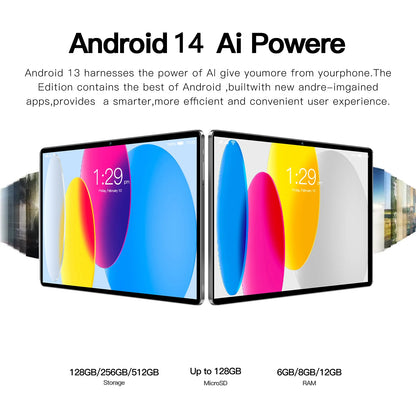 Android Tablet, 11 Inch Android 15 Tablet with Keyboard, 24GB+128GB, 2TB Expand, 8000mAh, 5MP+13MP, 5G WiFi, Mi IPS Touch Screen