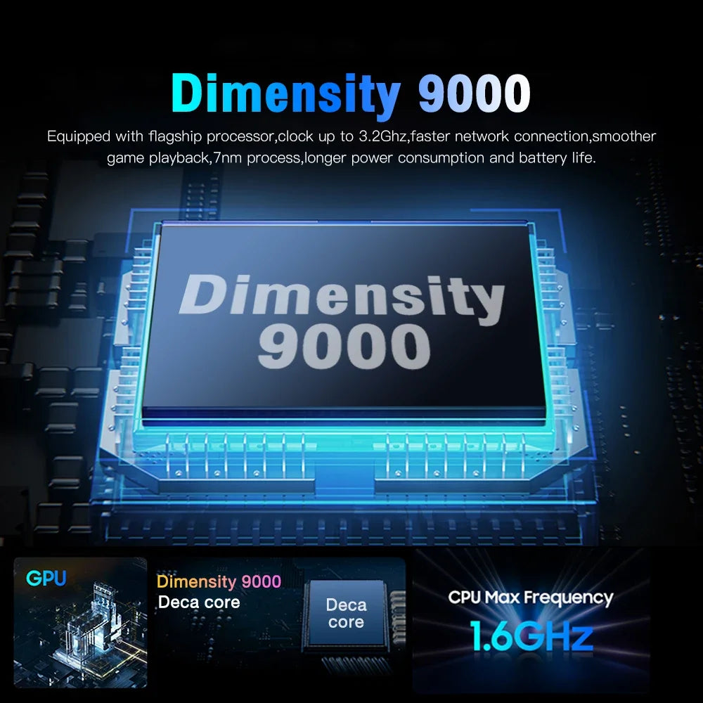 2025 Pad Tab 14 8 inch Android 12 16GB Ram 1TB Rom Dual SIM 10 Core Dimensity 9000 WPS GPS Bluetooth 10000mAh Original Tablet