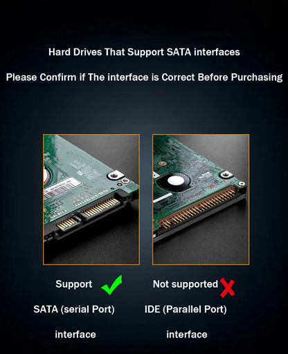 Portable  SATA To Type-C Hard Drive Chassis Intelligent Digital Display Adapter 2.5 Inch 6Gbps External HDD Case for PC Laptop