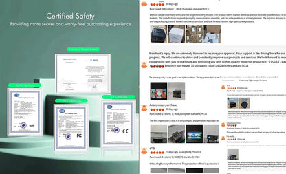 Digital Projector Support Projectors 4k Portable Autofocus 380Ansi Android 13 WiFi 11 BT5.2 Home Portable Mini Projector
