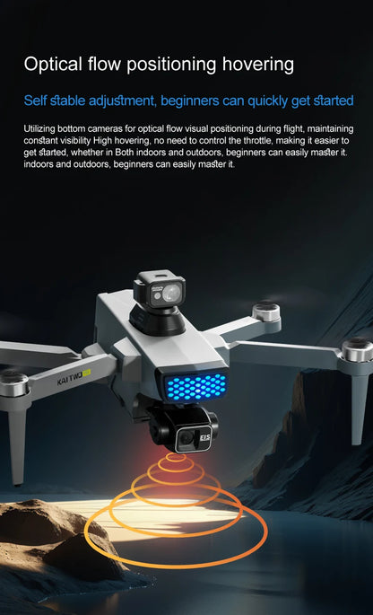KAITWO Pro GPS Drone HD Camera Aerial Photography FPV 4K 3-axis Anti-shake Gimbal Brushless Obstacle Avoidance Quadcopter Toys ﻿