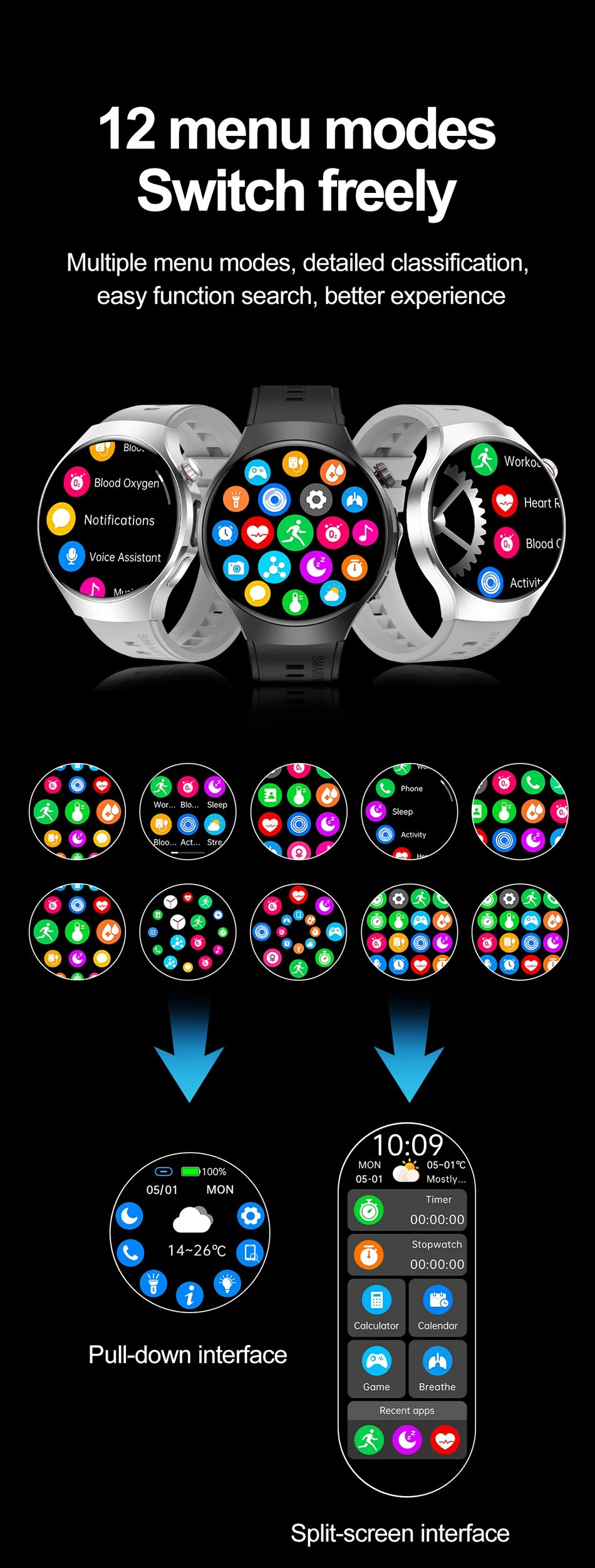 LED Outdoor Smart Watch Men 100+Sports Mode 1.53 360*360 HD AMOLED Screen LED Flashlight IP67 Waterproof Voice Call Smartwatch