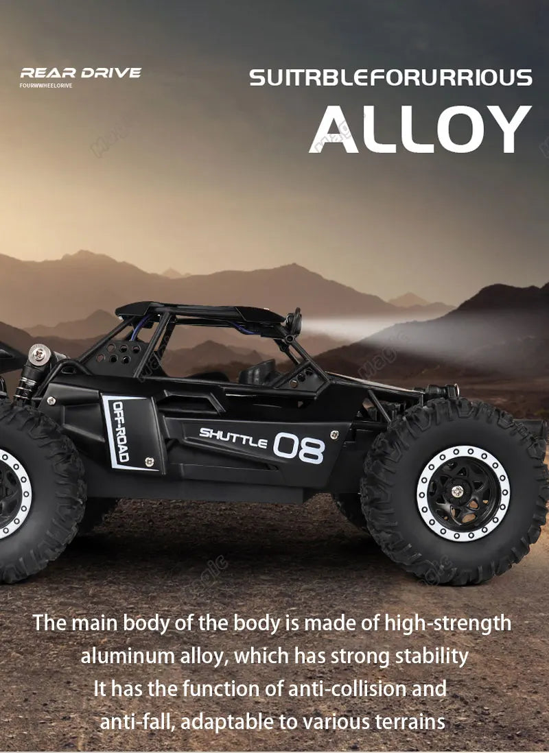 RC Car 2.4Gh Model With LED Lights 2WD High Speed Off-road Remote Control Climbing Vehicle Outdoor Cars Drift Kid Toys Boys Gift