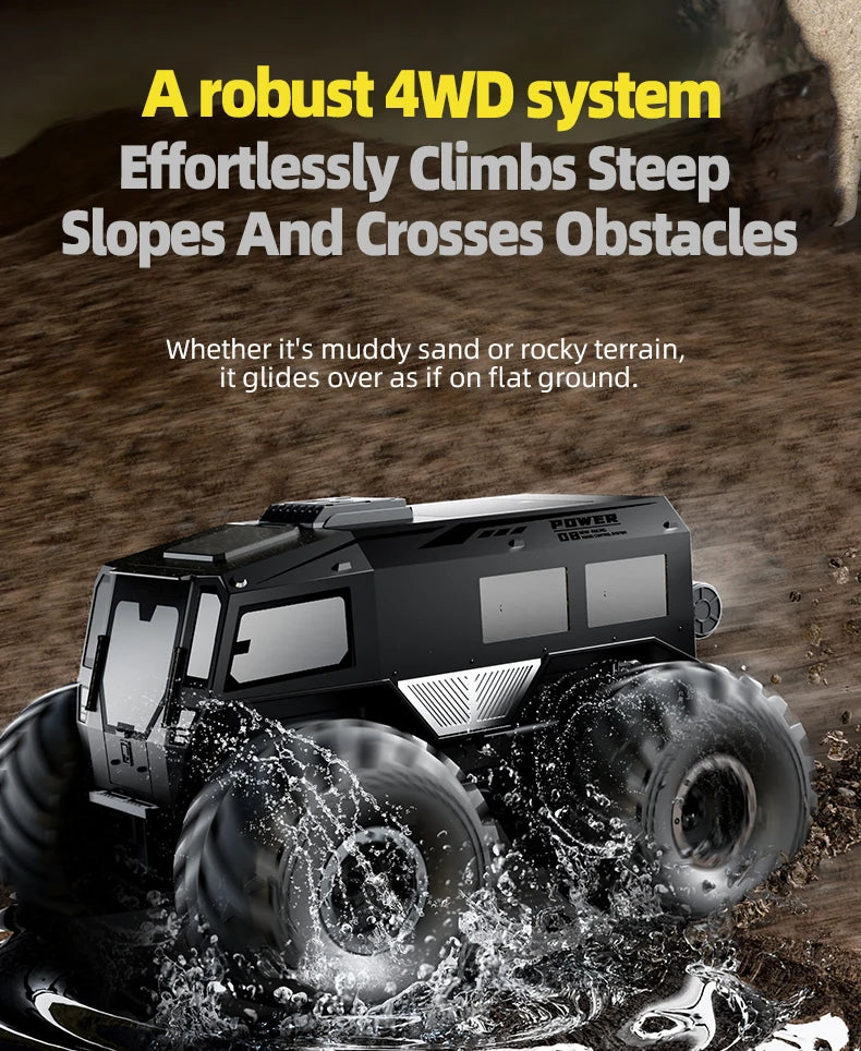 NEW RC Cars 4WD All Terrain Cross Country Car RC Water Land Amphibious 2.4G Toy Drift Racing Remote Control Car Kids Gift