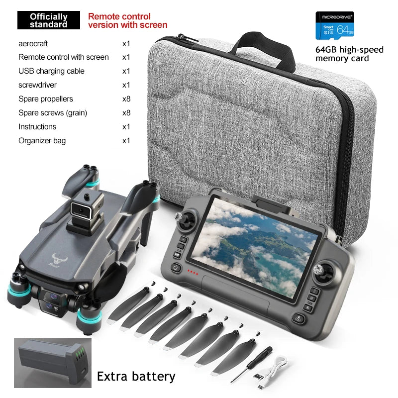 GPS Drone with Touch Screen EIS Camera Anti-shake 8K Aerial Brushless Drones 5G GPS 8K HD Cameras Large UAV Dron RC Quadcopter