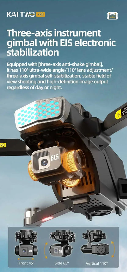 Professional 3-axis PTZ KAITWO PRO Drone 8K 5G with Screen Control 360° Laser Obstacle Avoidance Brushless Quadcopter GPS RC UAV