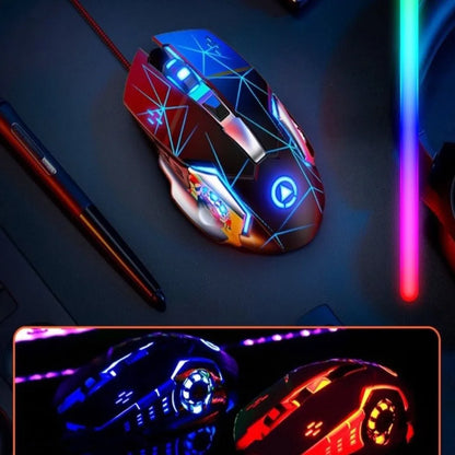 Fluent Colorful Light Wired Mouse 7-Color with Sound USB Mouse Cool Illuminated Mechanical Mouse PC Laptop