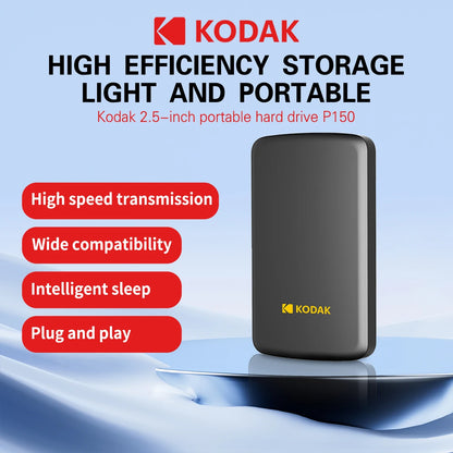 KODAK portable external hard drive P150 USB3.0, high-speed transmission, stable and durable, suitable for backup and storage