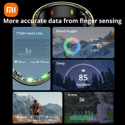 Xiaomi Smart-Ring Bluetooth Health Monitoring Blood Oxygen Sleep Heart Rate Multi-sport Modes Waterproof IP68&5ATM Men Women New