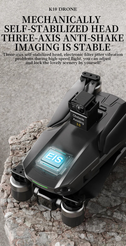 10KM 35 Mins With Touch Screen RC K10 Professional GPS Drone with 3-Axis Gimbal 8K Dual Camera FPV Brushless Airdrop Quadcopter