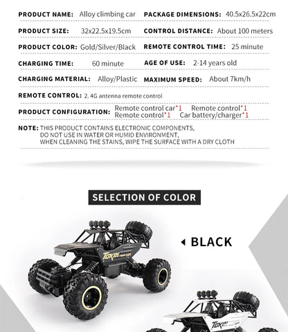 Oike RC Car Remote Control Climbing Vehicle Outdoor All Terrain Off-road Trucks 4WD Racing Drift Cars Toy Gift for Kids Adults
