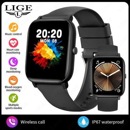 LIGE 2025 Smart Watch Men 1.85'' Screen Lady Gift Sports Fitness Watches Bluetooth Calling Digital Wristwatch For Android Phone