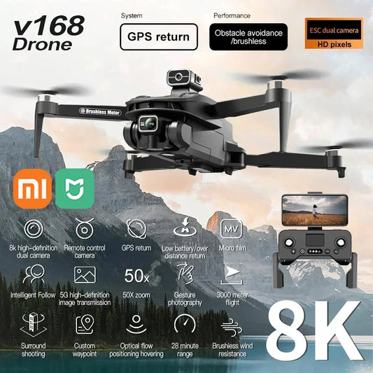 Xiaomi Mijia New V168 Drone Professinal Three Camera Wide Angle Optical GPS Localization Four-way Obstacle Avoidance Quadcopter