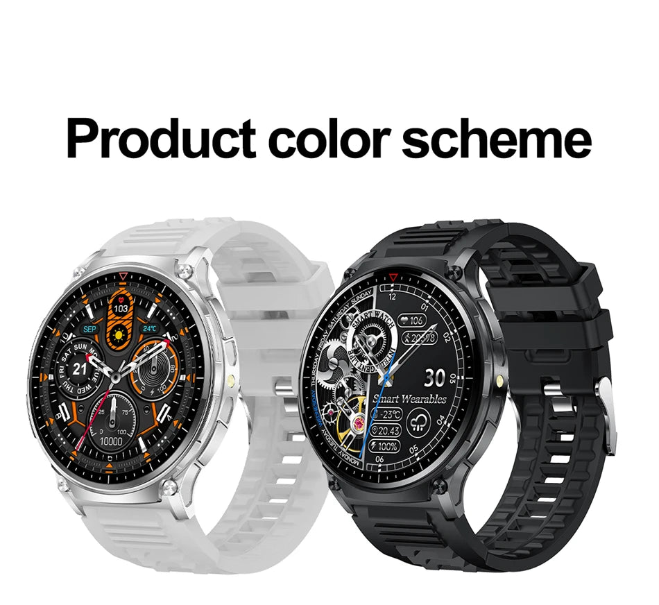 For Xiaomi New Smart Watch Men With LED Lights Outdoor GPS Motion Track Compass Waterproof Sports Watch Bluetooth Call 2024 New