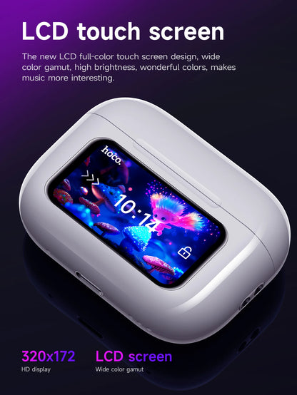 EW72 TWS Wireless Earbuds Touch Control LCD Screen Earphone with ENC Noise Cancelling Super Bass Premium Sound Long Battery