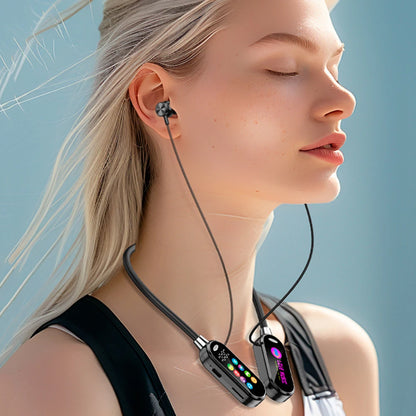 Color Screen Bluetooth 5.4 Earphones Neckband Headphones Wireless Headsets HiFi Stereo Noise Reduction Earbuds for Live Xiaomi