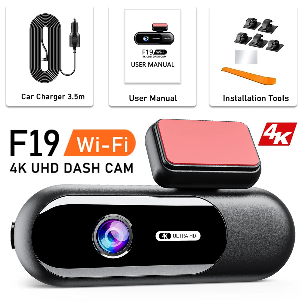 Dashcam for cars 4K UHD Recording Car Camera HDR Night Vision Video Recorder Builtin WiFi 24H Parking Monitoring car accessories