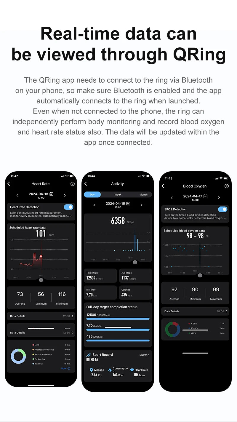 New R06 Smart Ring 2025 Mens Rings for Woman Mluti-Sport Mode Smartring with Charging Case, Fitness and Sleep Tracker for Xiaomi