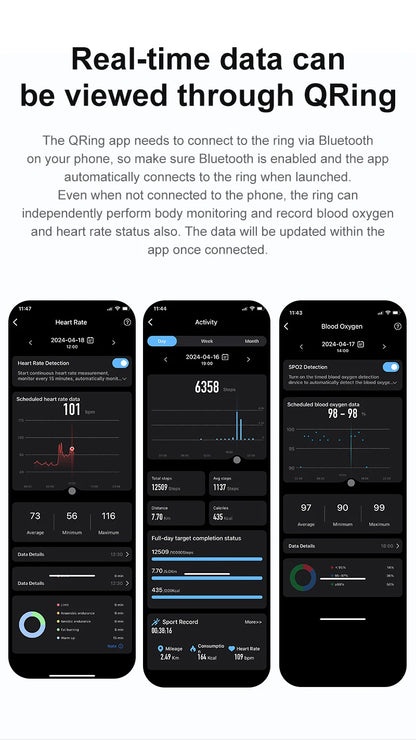 New R06 Smart Ring 2025 Mens Rings for Woman Mluti-Sport Mode Smartring with Charging Case, Fitness and Sleep Tracker for Xiaomi