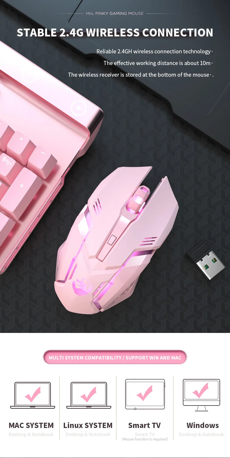 Gaming Mute Mouse Cute RGB Gamer 6 Buttons Mice Optical Office Computer Mouse For Desktop Laptop Ergonomic Game Mouse