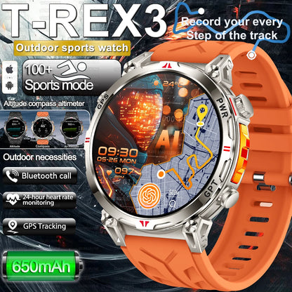 2025 Best seller Military AMOLED HD SmartWatch GPS Compass 10ATM Waterproof Tactics 170+Sport BT call SmartWatch 650Mah Battery
