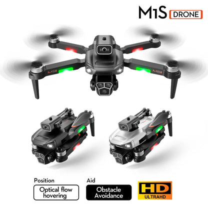 M1S Drone 4K Three Camera Brushless Motor Wide Angle Optical Flow Localization Four-way Obstacle Avoidance RC Quadcopter toys