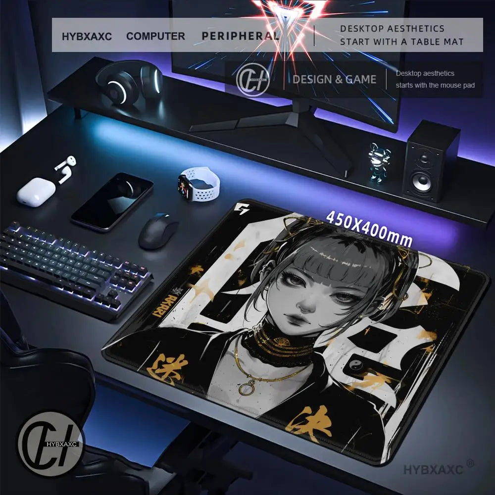 Large Gaming Mouse Pad Customizable Pattern Upgraded Smooth FPS Esports Office Gaming Desk Mat Gaming Accessories Rubber Mats