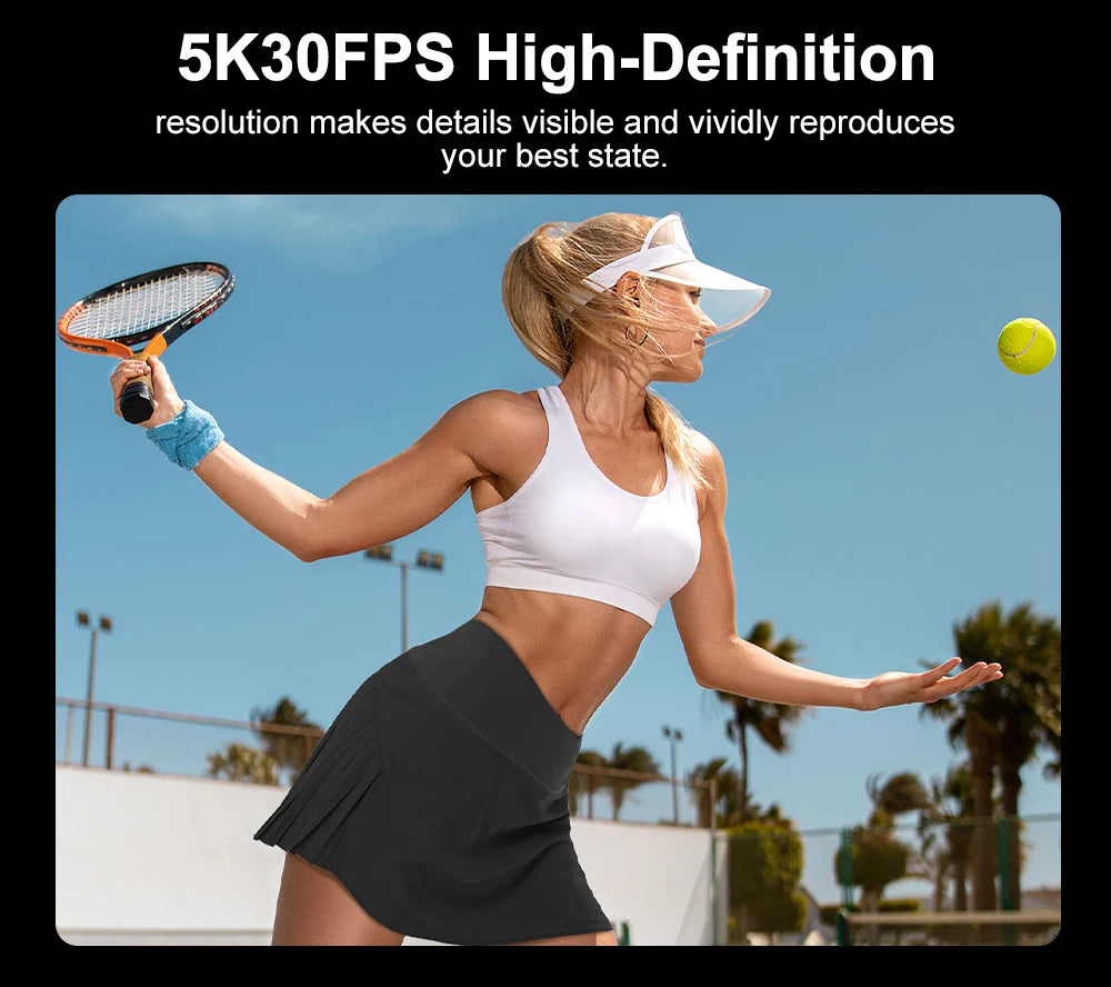 Ourlife 5K 4K60FPS Action Camera IPS Touch LCD EIS 170° DVR 30M Waterproof 5X Zoom Sport Camera With Wireless Mic&Remote Control