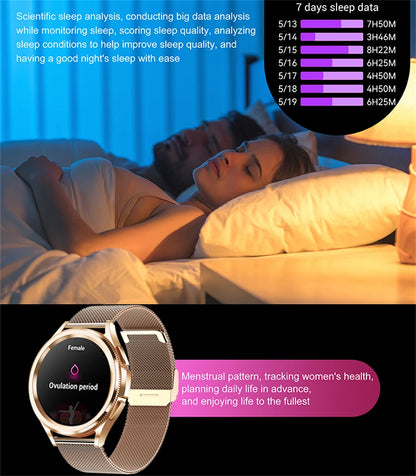 1.43 Inch 360 * 360 AMOLED HD Screen Smartwatch Women Voice Assistant Waterproof Bluetooth Call Smart watch Men For Android IOS