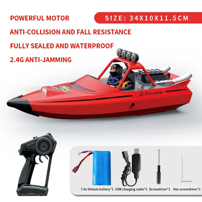 TY725 RC Boat TURBOJET PUMP High-Speed Remote Control Jet Boat Low Battery Alarm Function Adult Children Toys Gift