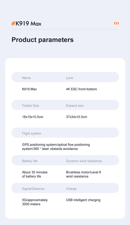 New K918 Drone GPS 8K Professional HD 360° Dual Cameras 5G WIFI Brushless Motors Obstacle Avoidance Foldable Quadcopter