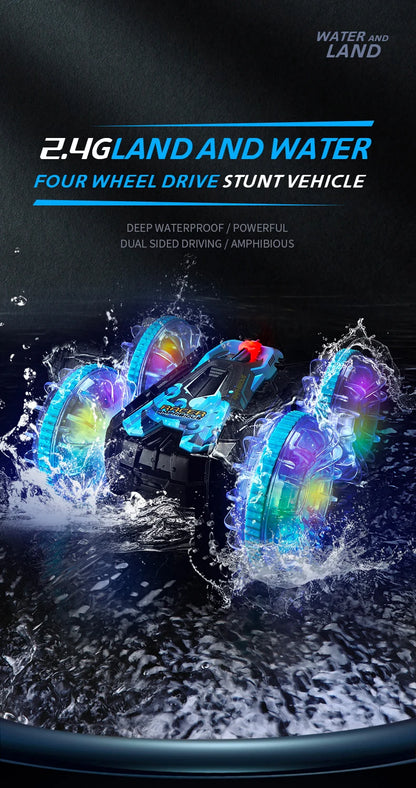 New RC Stunt Amphibious Stunt Off-road Electric Remote Control Vehicle Double-sided Tumbling Car Children's Lighting Toys Gifts