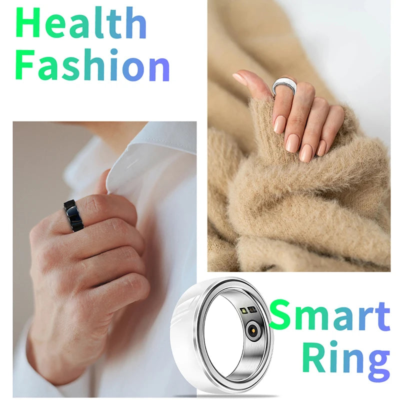 R08M Smart Ring Sport Waterproof Nano Ceramic Stainless Steel Rings For Heart Rate Blood Oxygen Sleep Health Fitness Monitoring