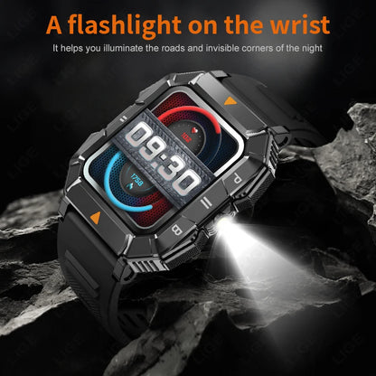 New Outdoor Rugged Military GPS Sports Track Smartｗatches Men's Waterproof Bluetooth Call Voice Assistant Heart Rate Smart Watch
