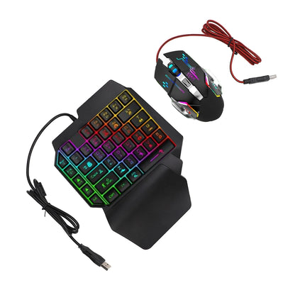 Mobile Game Combo Pack Bluetooth Connection Single Hand Keyboard Mouse Combo Responsive with Adjustable Phone Holder for Gaming