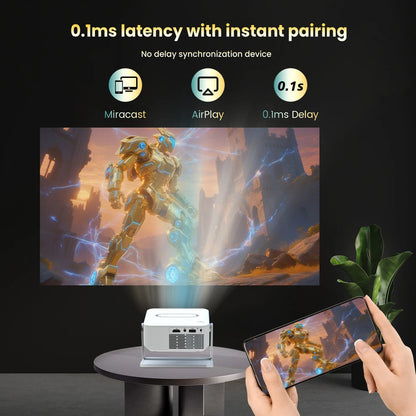 Digital Projector Android With Holder HD Video Smart Projector Outdoor with HDMI USB Wireless Connection for Home Cinema Out