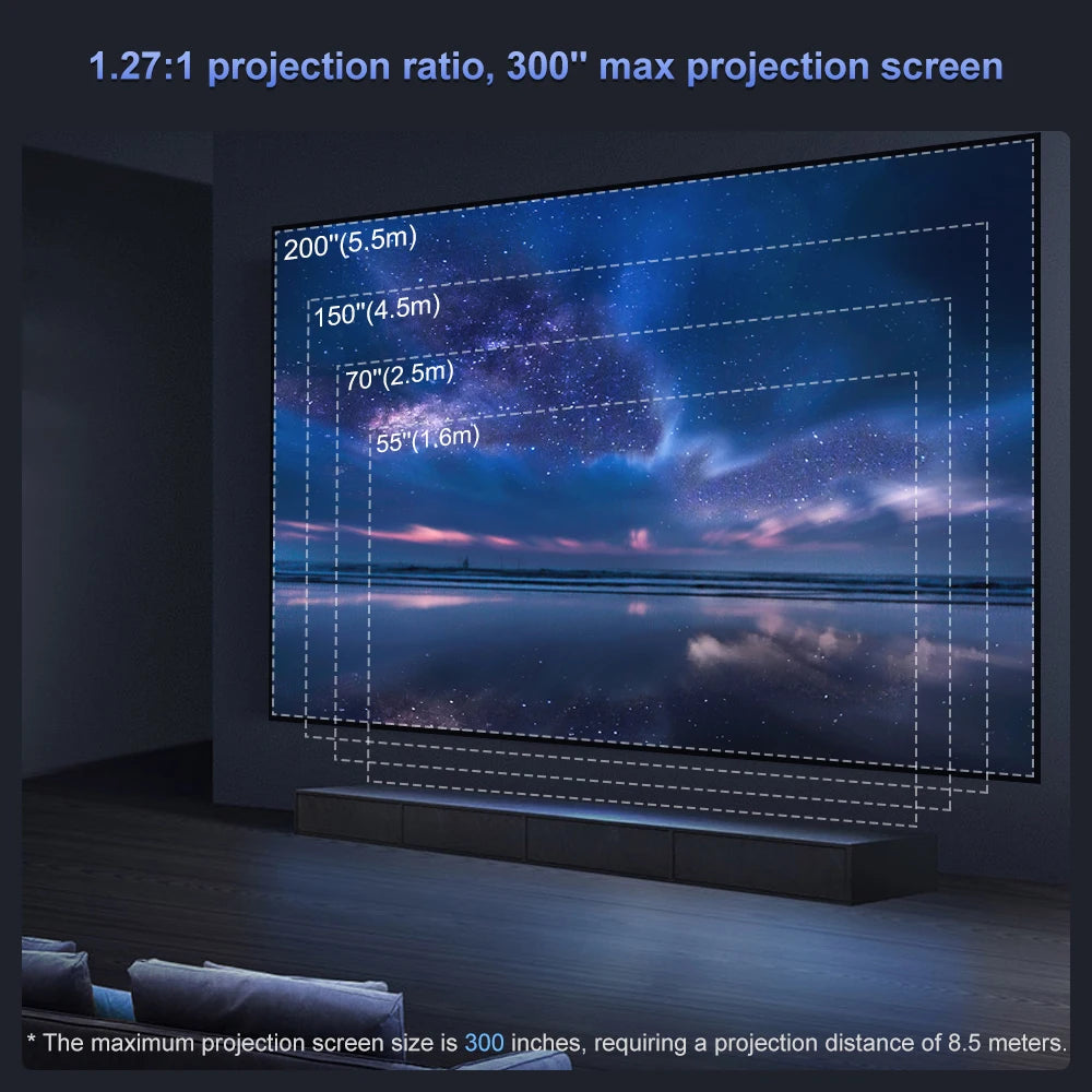 Touyinger Q12W PRO Full HD 1080P Projector 4K 2800 ANSI Android 12 Cinema Beam Projector for Home Education Conference Video