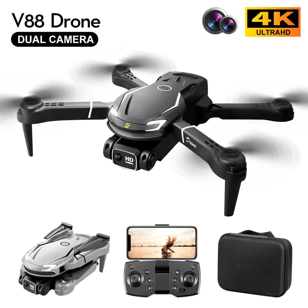 Original V88 Drone 8K Professional Aerial Dual-Camera Omnidirectional Obstacle Avoidance Mini Drone GPS Folding Quadcopter 10km