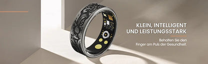 Smart Ring - Fitness Tracker with Sleep Monitor, Pedometer & 20+ Exercise Modes, IP68 Waterproof, Stainless Steel Retro-Fashion