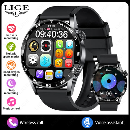 LIGE 2025 New Fashion Smart Watch Men HD Screen Sport Fitness Heart Rate Monitor Bluetooth Call IP68 Waterproof Smartwatch Women
