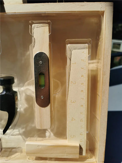 Children Real Life Wooden Carpenter's Box Tools Boy's Pretend Toy Wood Tools Set Hammer Screwdriver Manual Skill Learning