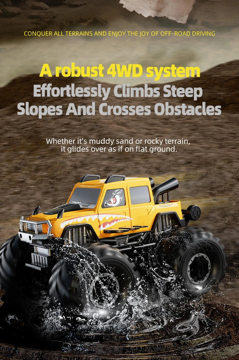 KBDFA Q215 Amphibious RC Car 2.4G 4WD Remote Control Truck Climbing Off Road Waterproof Armored Vehicles Kid Toys Gift