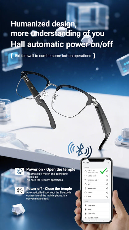 GT-33 smart glasses anti-blue light glassesTranslation Sunglasses Voice Remote Control Music Eyewear Waterproof Eyeglasses