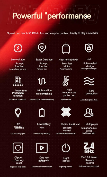 Hj818pro High-Speed Remote Control Boat 41cm Brushless Motor Competitive Boat High Horsepower Boat Model Children'S Water Toy