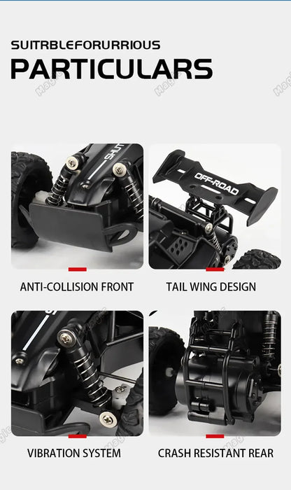 New RC Car 1:16 2.4Gh 20KM/H Model With LED Lights 2WD Off-road Remote Control Climbing Vehicle Outdoor Cars Drift Toys Boy Gift