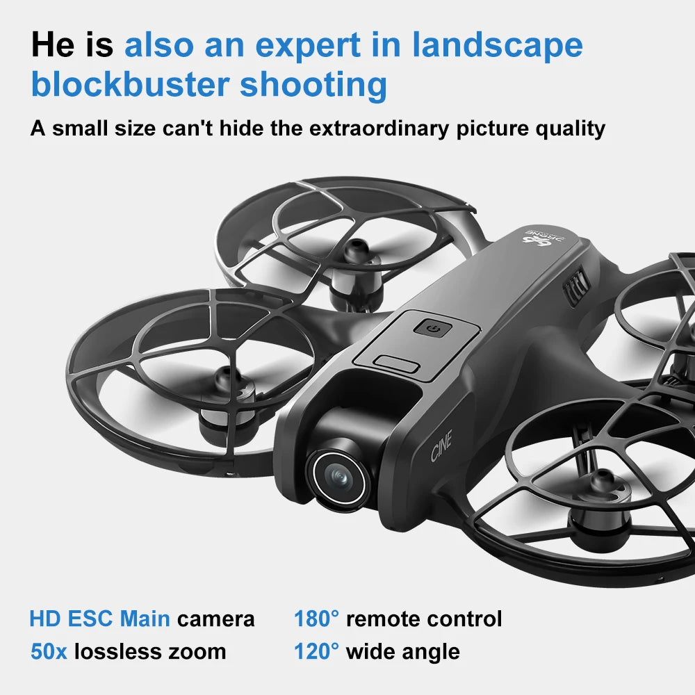 V666 Drone 4k HD Camera ESC 180° Aerial Aircraft Brushless RC Quadcopter Air Pressure Fixed Height Remote Control Airplane Gift