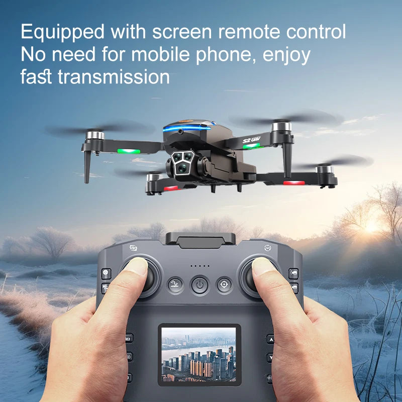 S2 Drone 8k Professional Hd Dual Camera Obstacle Avoidance Foldable Quadcopter Drone With Screen Remote Control New