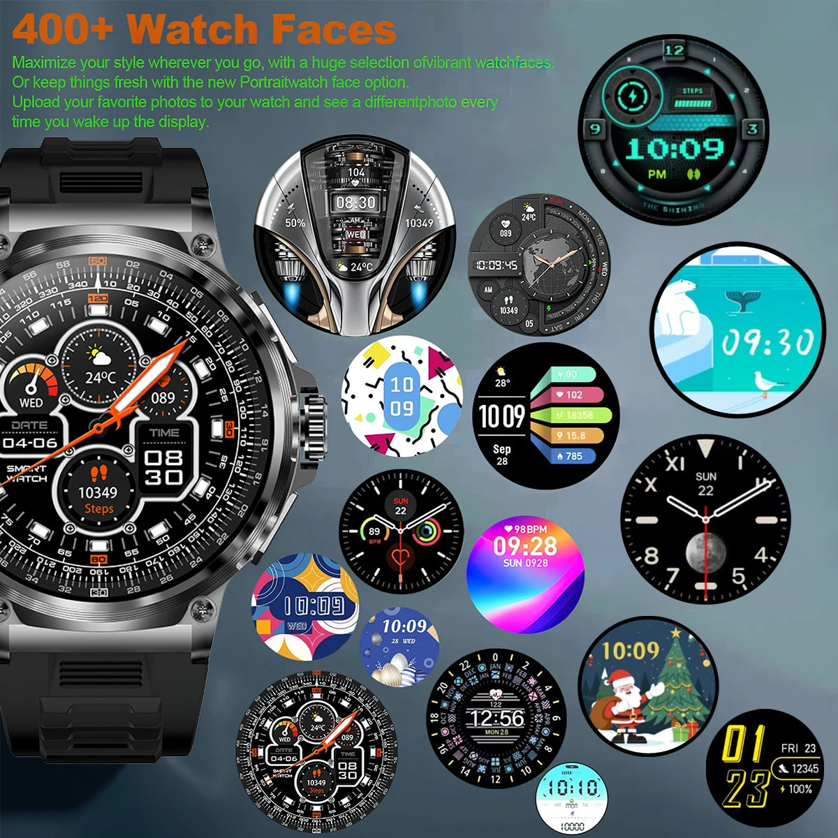 Smart Watch Men Fashion Sport Edition IP68Waterproof Fitness Tracker Man Classic Black Stainless Answer/Make Calls Smart Watches