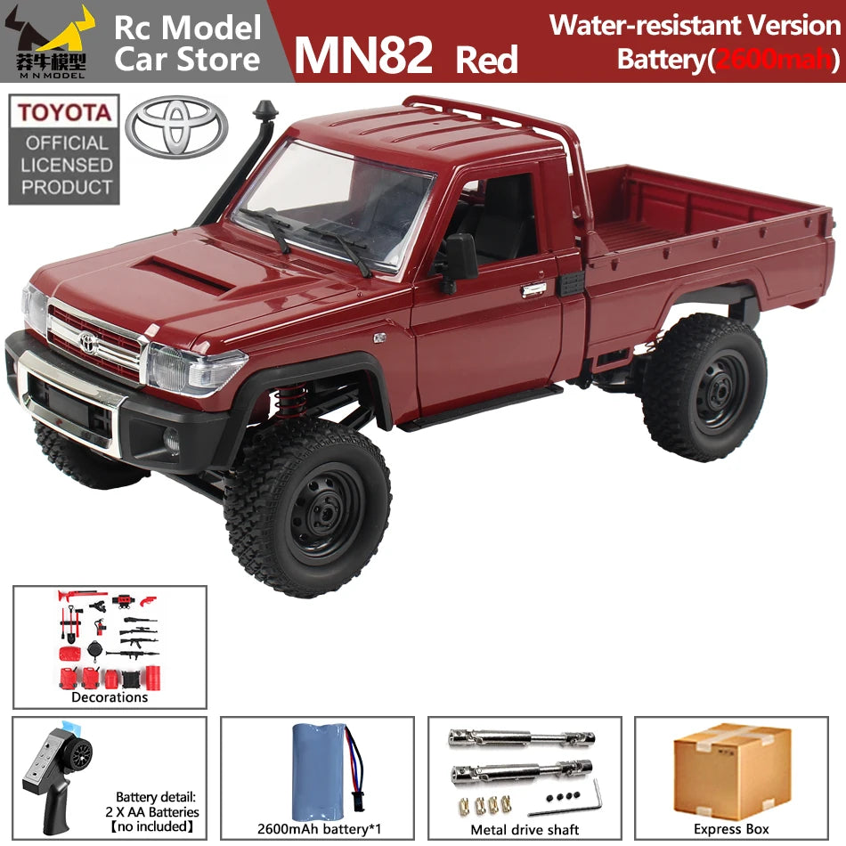 MN MODEL 1/12 4WD Remote Control Diving Off-road Car Climbing Truck All Terrain Vehicle Rock Crawler Wading Pickup Toy for Adult