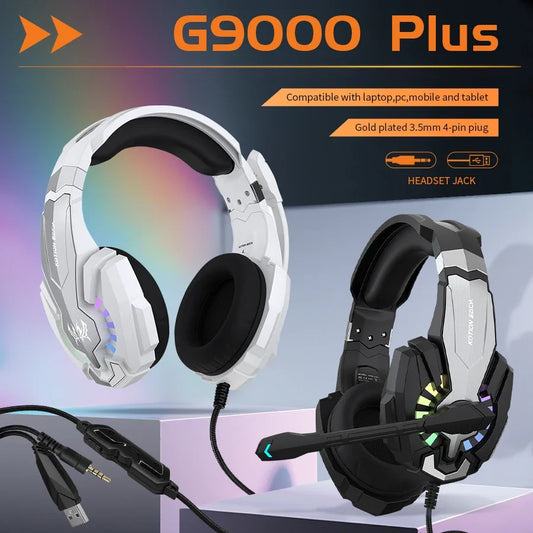 Gaming Headpset Headphone 3.5mm Wired Gaming Headset Earphones Noise Cancelling Stereo Sound With Mic For PC PS4 PS5 Xbox Bass